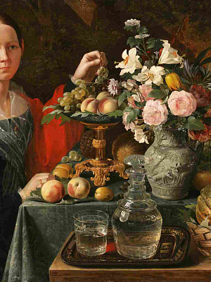 Портрет Неизвестной с цветами и фруктами Хруцкий Иван Фомич